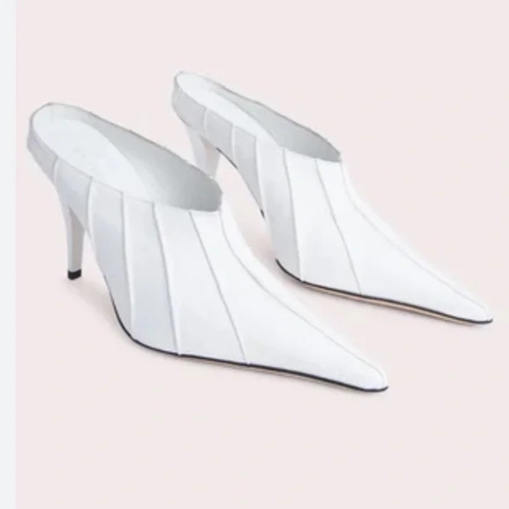 By Far Trish White Nappa Leather Mule Sandas size 40